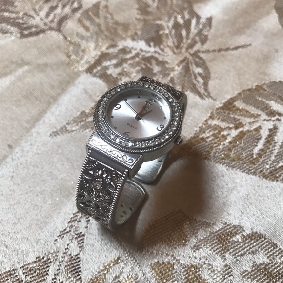 Charming Charlie Silver Cuff Watch - Picture 2 of 8